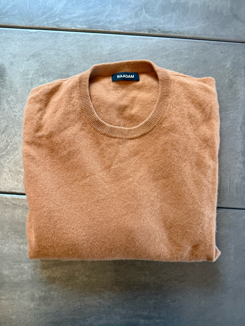 NAADAM Men's Camel/Tan Crewneck Cashmere Sweater